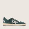 Women's Ball Star in green suede with silver glitter star